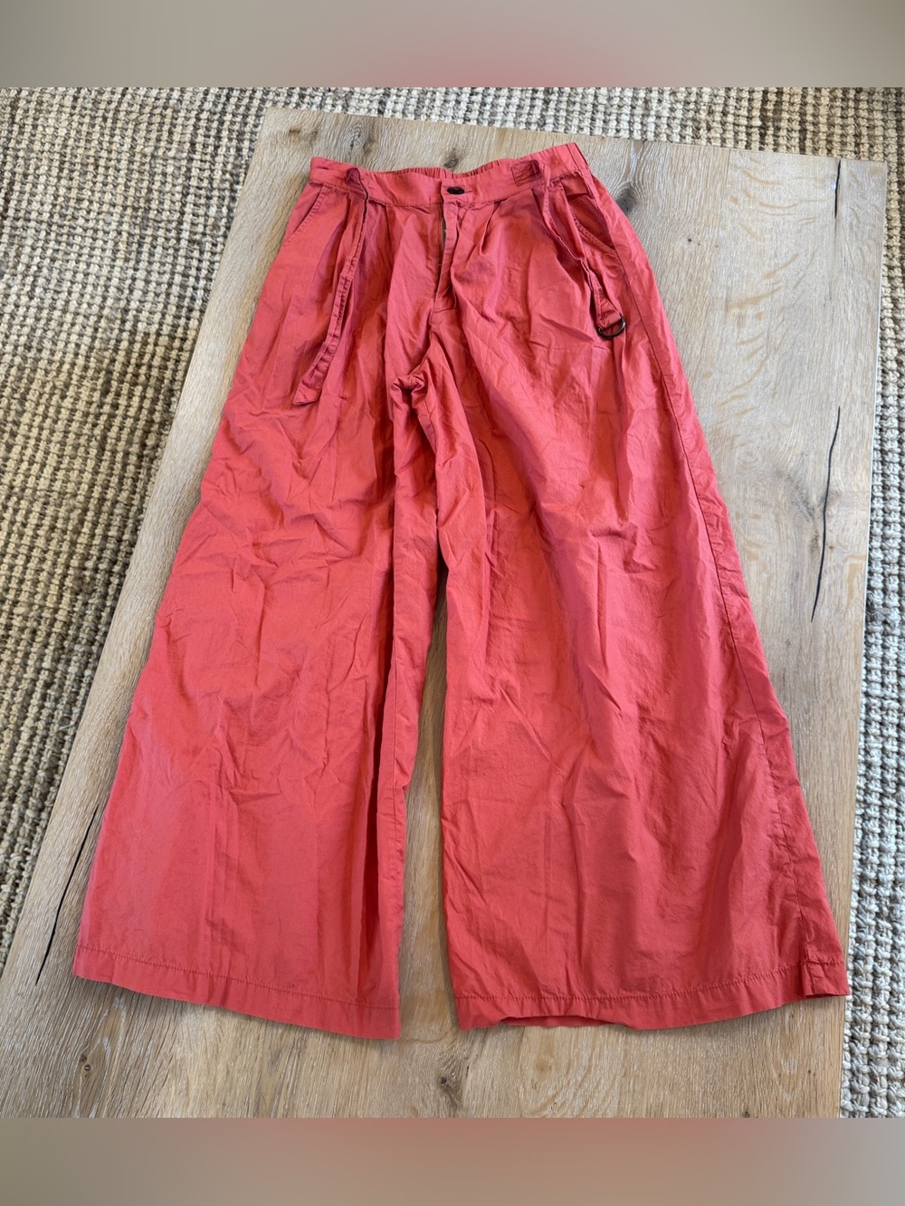 YFB Young Fabulous Broke Wide Leg Pants Womens Small in Coral Red